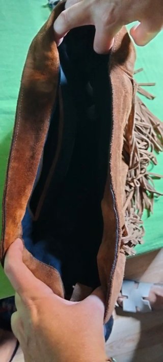 Bolso ante marrón con flecos