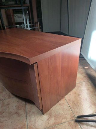 Mueble salón TV madera con 2 cajones