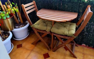 Conjunto Terraza Madera Plegable