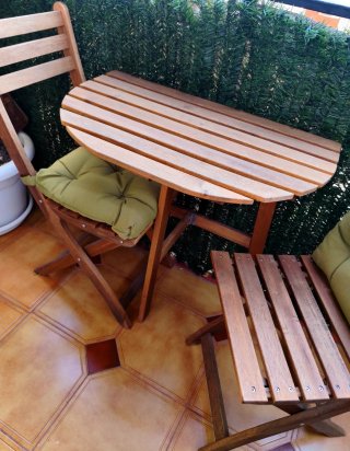 Conjunto Terraza Madera Plegable