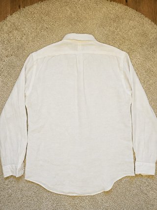 Camisa Lino Polo Ralph Lauren Blanca Hombre