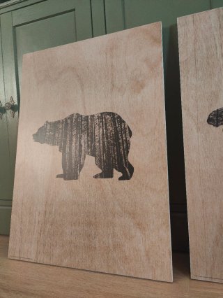 Cuadros animales silueta madera rústico