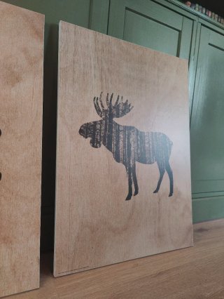 Cuadros animales silueta madera rústico