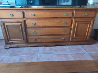 Mesa de comedor y 6 sillas rústicas