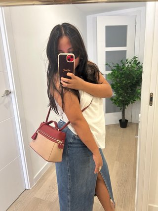 Bolso Loro Piana Beige y Rojo No Original