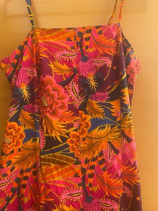 Vestido marca Pestana midi evasé estampado