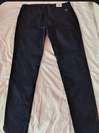 Pantalón Zara Azul Marino Talla 46