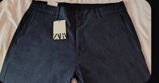 Pantalón Zara Azul Marino Talla 46