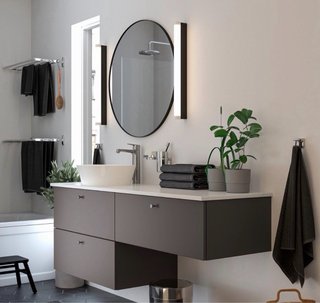 Espejo Redondo IKEA LINDBYN Negro 80cm