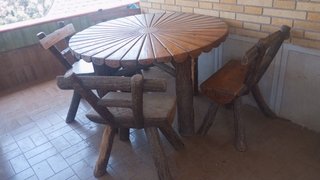 Mesa y Sillas Madera Maciza Exterior