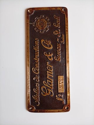Chapa bronce Glarner & Cie Atelier de Construction