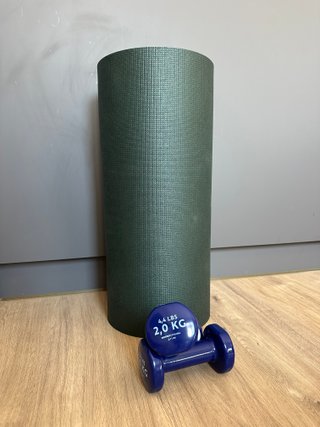 Esterilla mat yoga y mancuernas 4kg