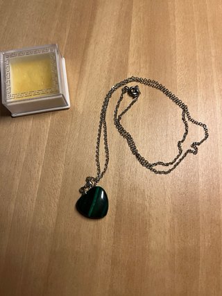 Collar Corazón Malquita y Plata
