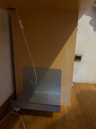Escritorio curvo madera y metal