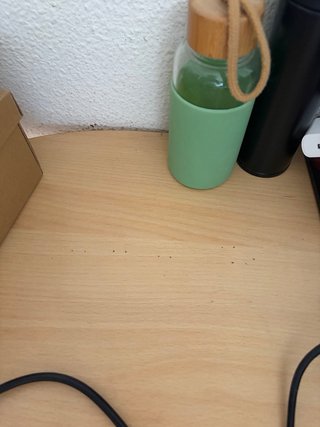 Escritorio curvo madera y metal
