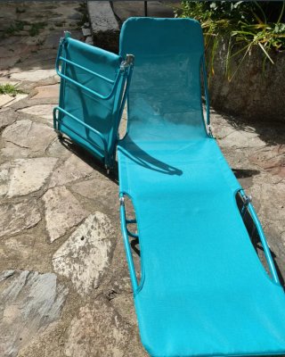 Hamaca plegable azul para playa/piscina