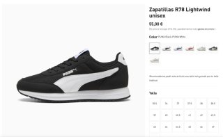 Zapatillas Puma R78 Negras Talla 45