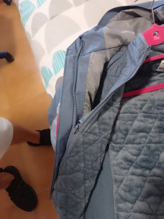 Chaqueta Quechua azul y gris de niños talla 10