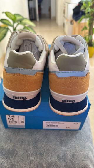 Zapatillas Mustang Hombre Talla 45 Beige/Marrón
