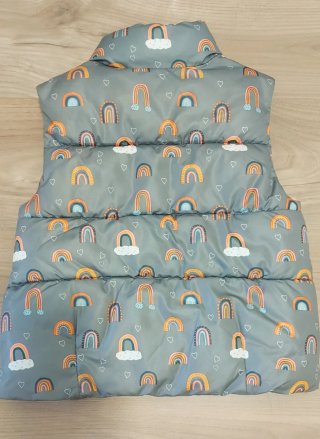 Chaleco niña arcoíris gris