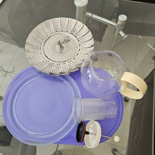 Tetera de cristal con infusor y vaporera