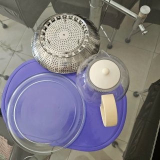 Tetera de cristal con infusor y vaporera