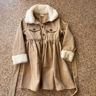Vestido niña pana beige con borreguito