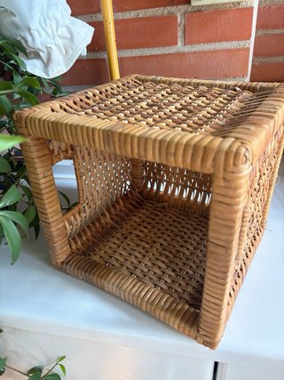 Cesta de mimbre cuadrada