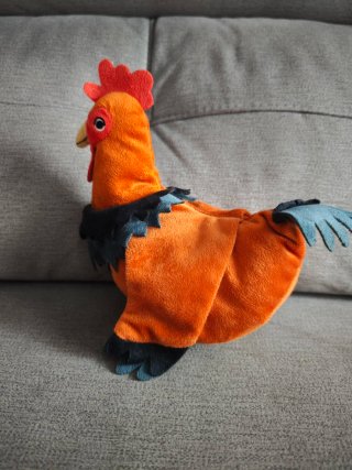 Peluche Gallo Naranja y Negro