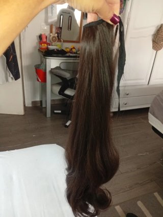 Extensiones de cabello castaño oscuro