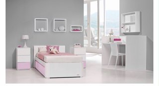 Cuna convertible TRAMA ARC blanco/rosa