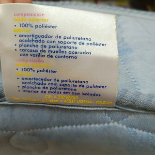 Colchón de cuna 115*56 cm