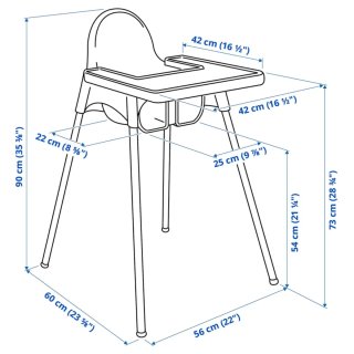 Trona IKEA Antilop con bandeja y patas