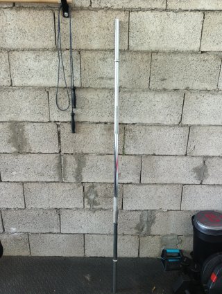 Discos de pesas 15 kg (x2), 5kg (x6) y barra 2m