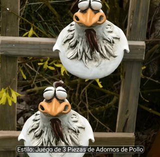 Gallinas Adorno de plástico pintada a mano