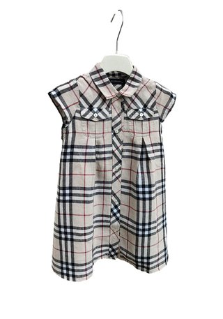 Burberry Baby Nova-check Linen Dress Abito Bambina