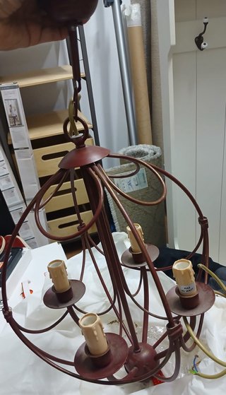 Lámpara araña rústica forja 5 luces