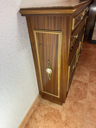 Aparador clásico vintage encimera de mármol 110cm