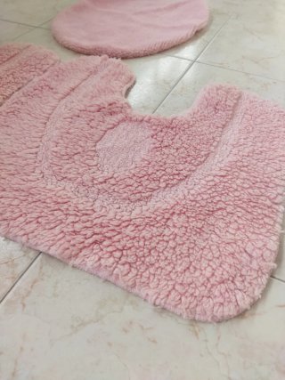 Lote 3 alfombras baño rosa