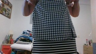Falda cuadros blanco y negro elástica