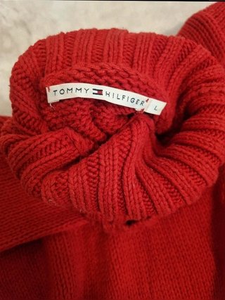 Tommy Hilfiger Red Turtleneck Sweater Vintage...