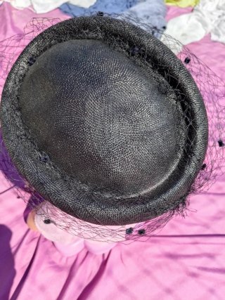 Cappello cerimonia nero con velo