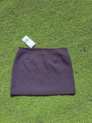 Falda Zara Negra Raya Nueva Talla S