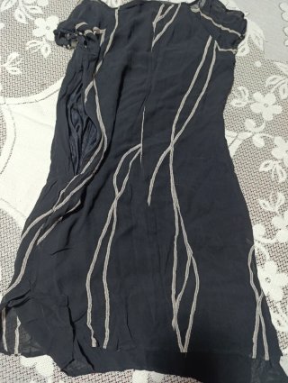 Vestito donna nero con righe