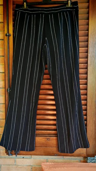 Pantaloni a righe neri donna taglia XL