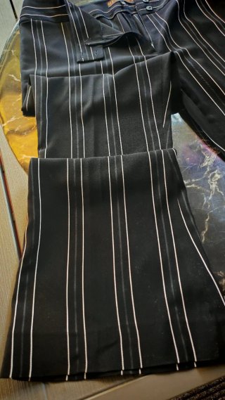 Pantaloni a righe neri donna taglia XL