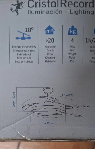 Ventilador CristalRecord Atlas Max L LED