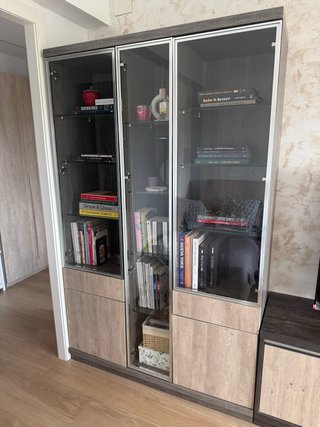 Vitrina Estantería Cristal y Madera modular