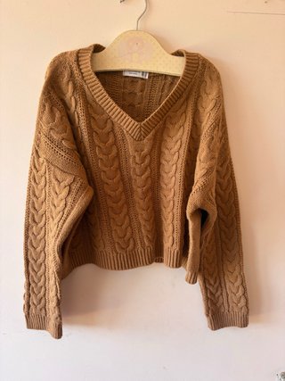Jersey marrón trenzado talla única