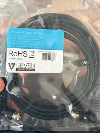 Pack 6 Cables Coaxiales SEVEN 3m Negro macho-macho